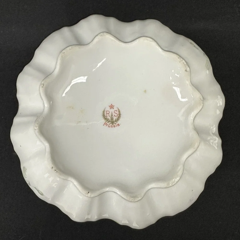 Reinhold Schlegelmilch (RS) Prussia 'Hidden Image' Lidded Sugar Bowl, Antique‎